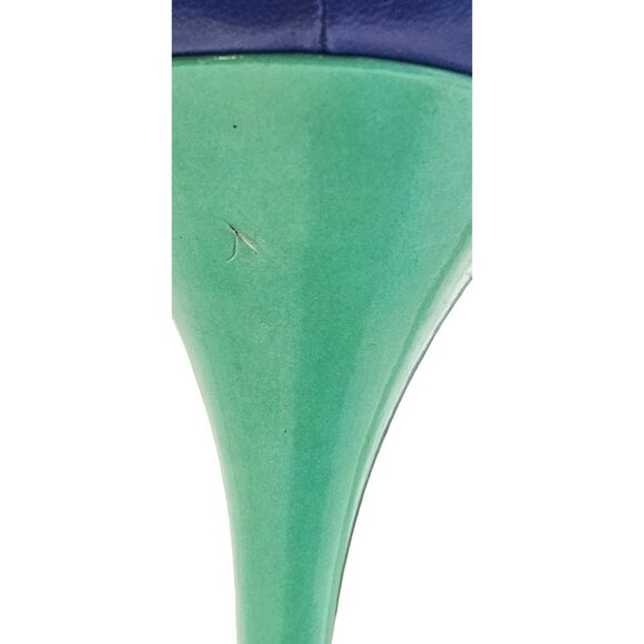 Stuart Weitzman Victoria Blue Ultramar Nappa Leather Platform Heels  Size 9.5 - Picture 5 of 6